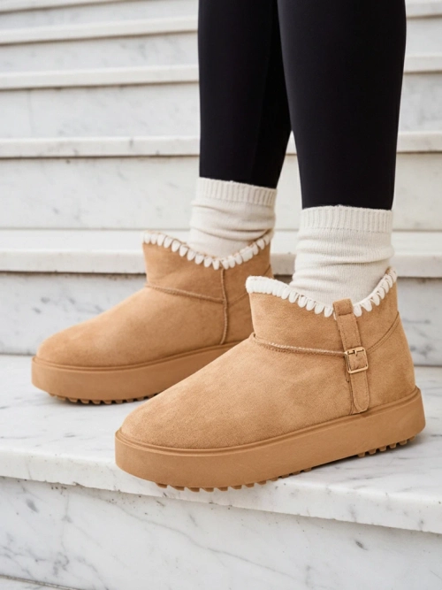 Royalfashion Короткие женские снежные сапоги стиля ботильонов Ewioz