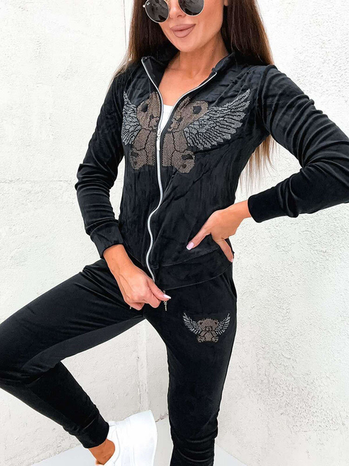 Жіночий світшот Royalfashion чорний з цирконами