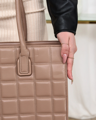 Royalfashion Hnědá dámská prošívaná kabelka