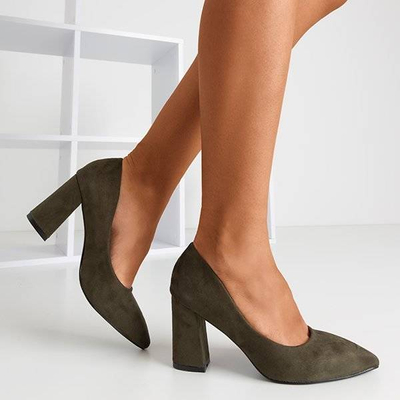 Dámská tmavě zelená čerpadla na postýlce Rosinda - Obuv