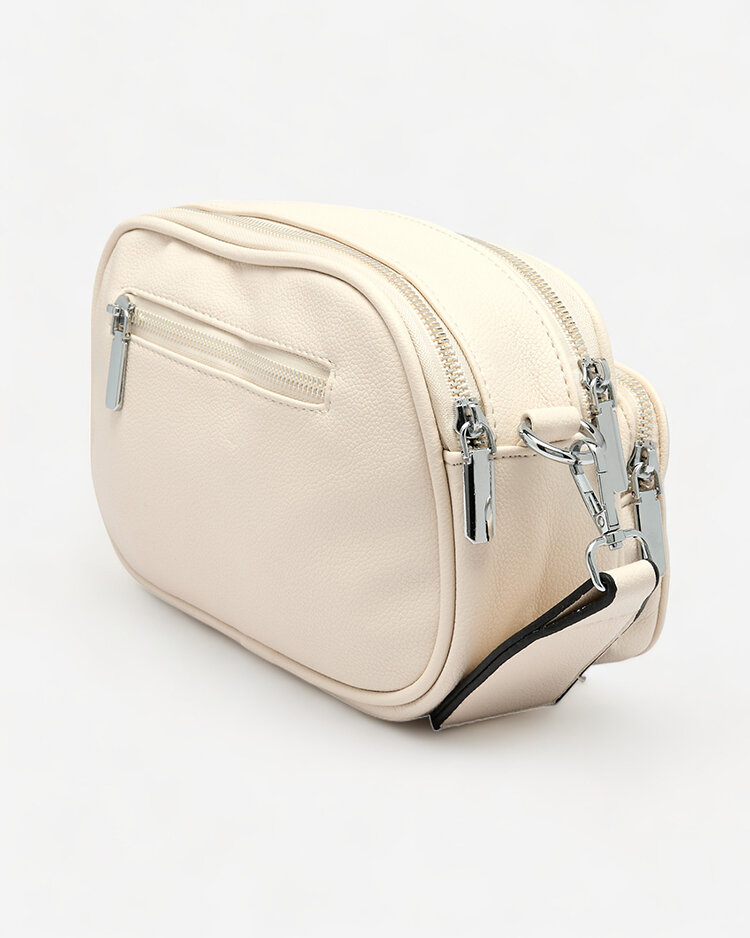 Royalfashion Dámská malá kabelka v béžové barvě s nápisem