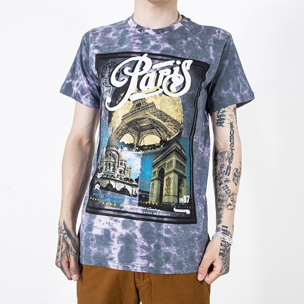 Pánské šedé bavlněné tričko s potiskem - Oblečení