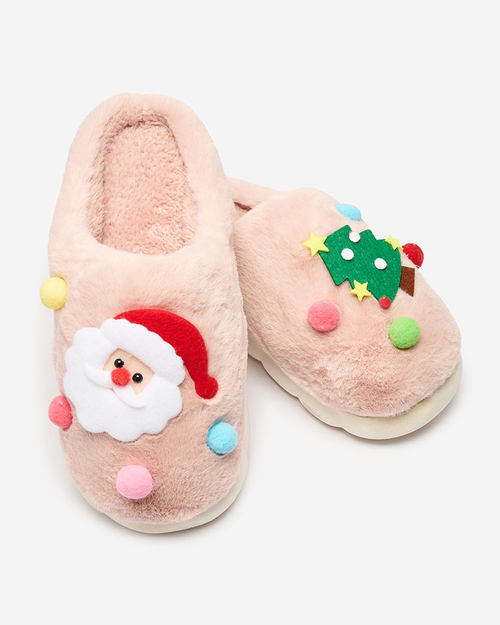 Різдвяні жіночі капці Royalfashion рожеві Fertemse