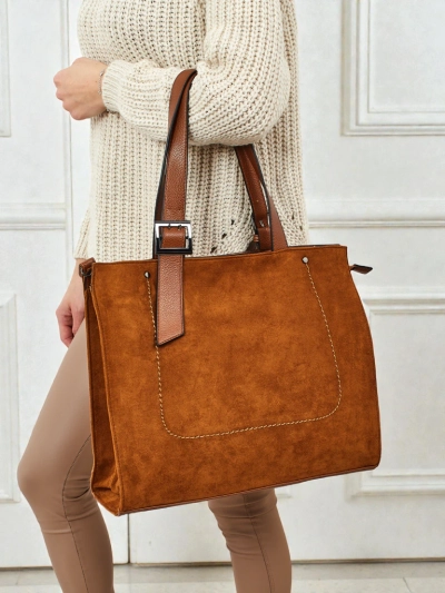 Жіноча сумка-шопер еко замшева Daverna