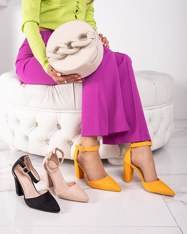 Béžové dámské sandály na sloupku Kinotia - Obuv