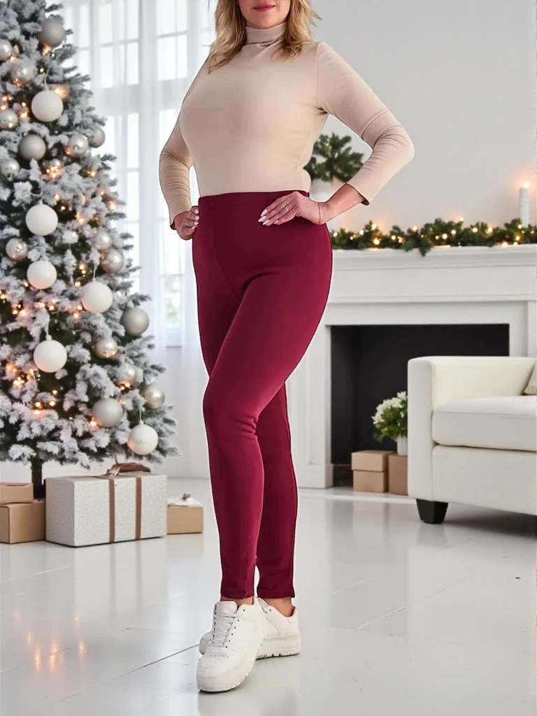 Royalfashion Dámské zateplené tregínové kalhoty PLUS SIZE
