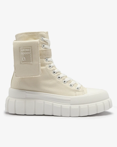 Бежеві жіночі кеди на високій платформі Uprella - Взуття