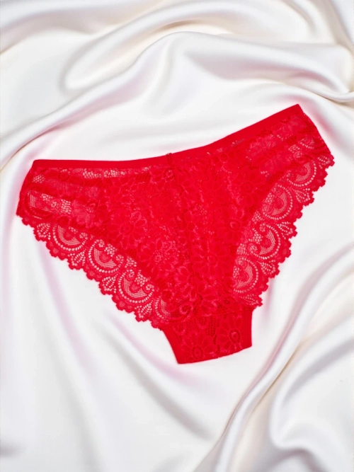 Жіночі трусики-сліпи з мереживом та смужками