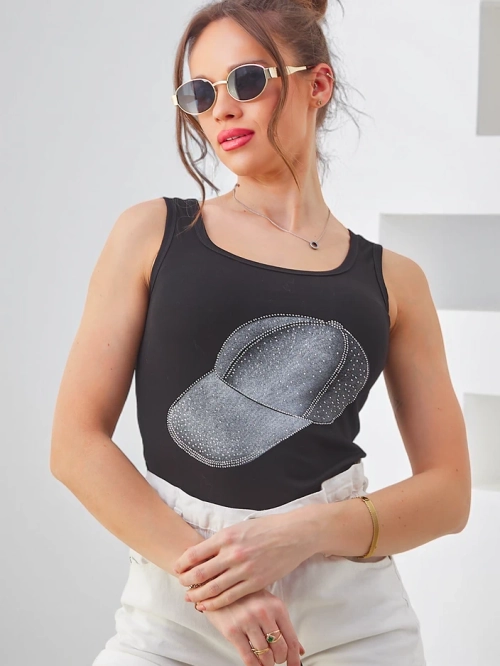 Royalfashion Жіночий бавовняний топ-камісоль з капюшоном