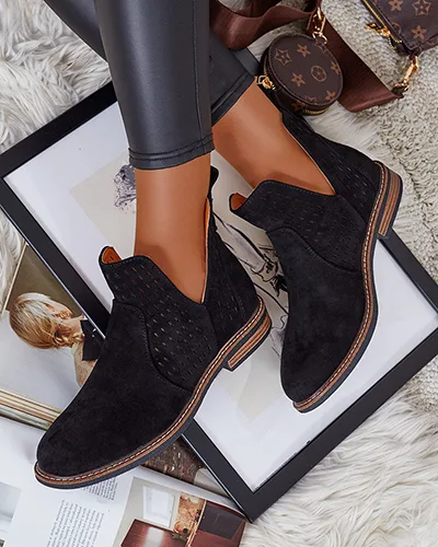 Royalfashion Dámské semišové kozačky eko Ovilla