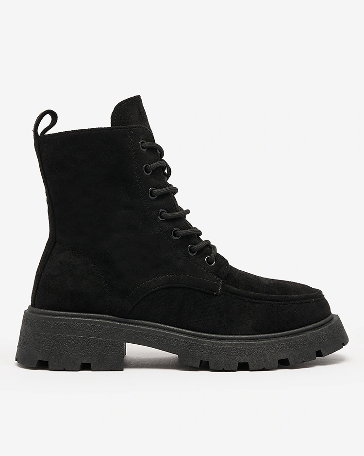 Royalfashion Černé dámské šněrovací kozačky Oroccar