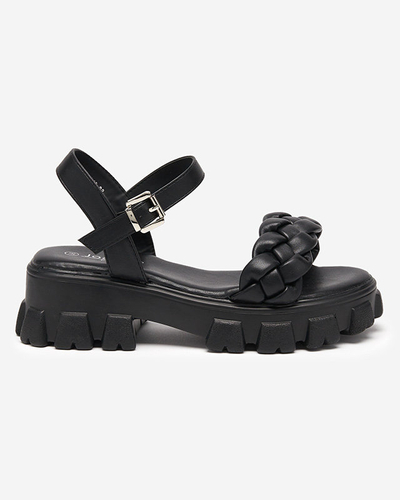 OUTLET Чорні жіночі босоніжки на більш товстій підошві Arief- Footwear