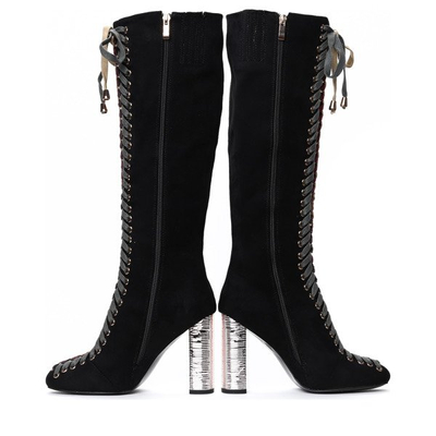 Чорні черевики з плетеними шнурками Kira - Взуття