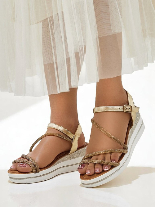 Royalfashion Жіночі танкетки зі стразами Ballosa