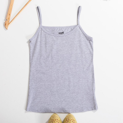 Dámský šedý top s tenkými popruhy PLUS SIZE - Oblečení