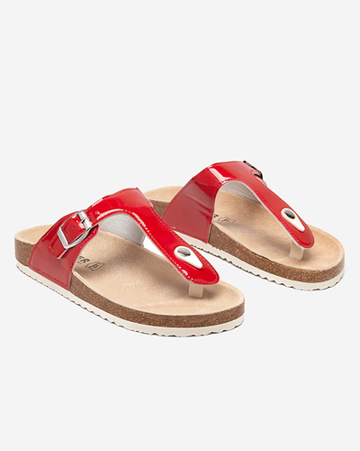 Червоні лаковані жіночі шльопанці Елоці - Взуття