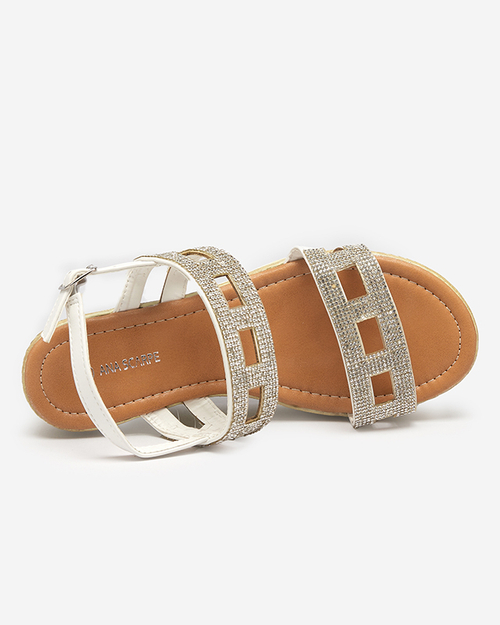 Білі жіночі босоніжки на танкетці Masewi