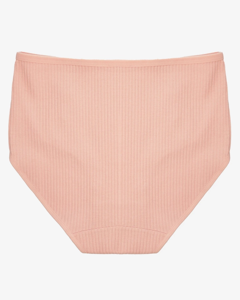 Dámské žebrované kalhotky v růžové barvě PLUS SIZE - Spodní prádlo