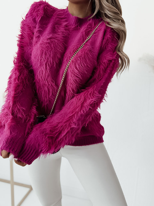 Royalfashion Пухнастий жіночий светр темно-рожевого кольору