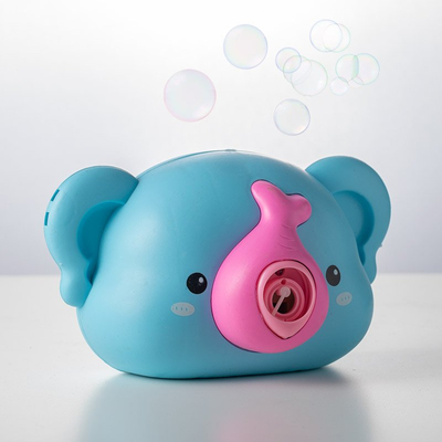 Блакитна дитяча машинка у вигляді слоника для мильних бульбашок 3+