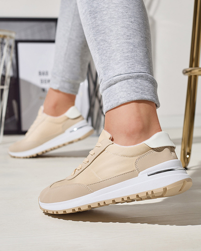 Жіночі бежеві спортивні кросівки на шнурівці Sweri - Взуття