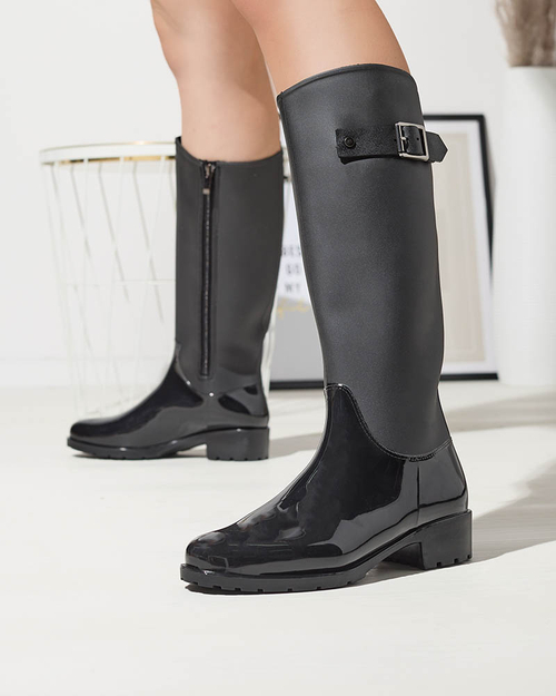 Чорні жіночі веллінгтони до коліна Bevirdo- Footwear