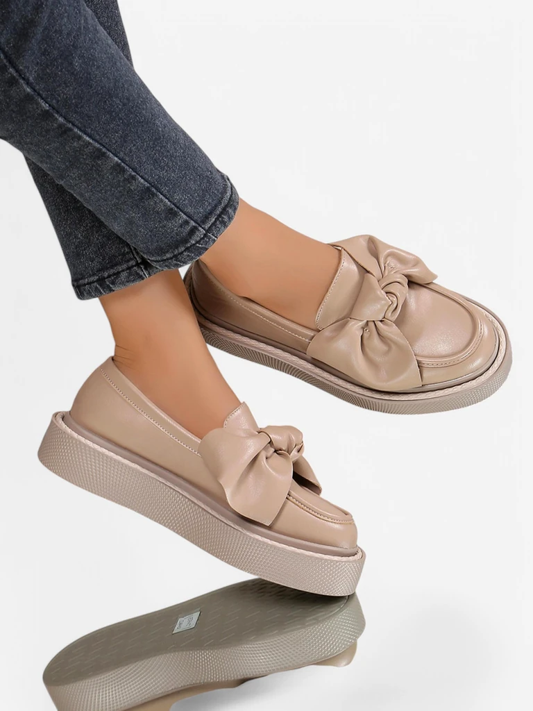 Royalfashion Elegantní dámské mokasíny s mašlí Ortto