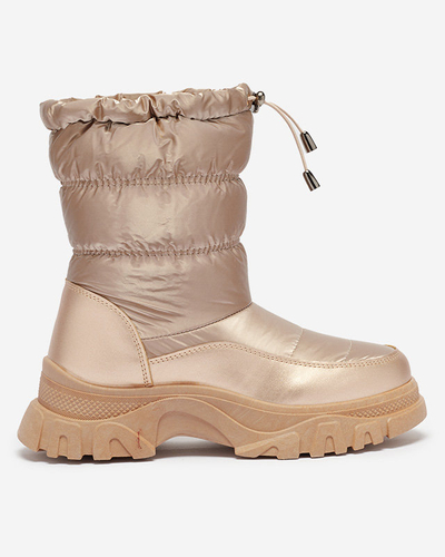 Рожево-золоті жіночі стьобані зимові черевики Dessi