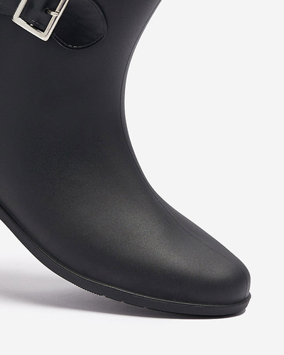Чорні жіночі дощові чоботи матові з пряжкою Safoci - Взуття