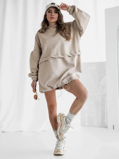Dámské bavlněné mini šaty Royalfashion typu mikiny