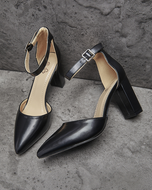 Жіночі туфлі-човники на шпильці чорного кольору - Взуття