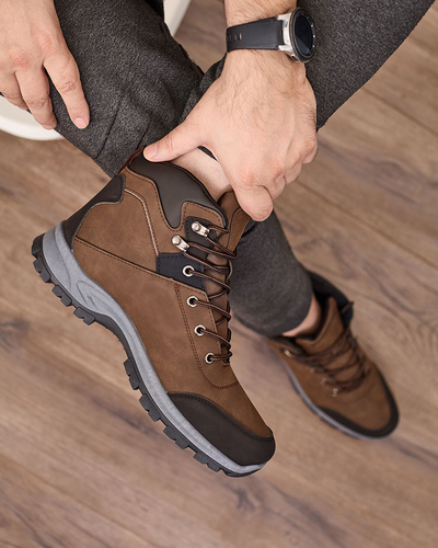 Royalfashion Темно-коричневі чоловічі капці Nokuki