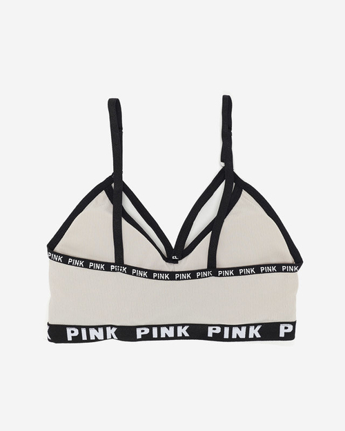 Сірий спортивний бюстгальтер з написами