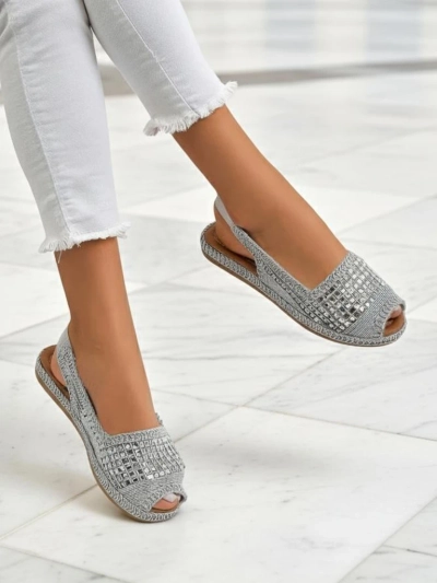 Royalfashion Dámské sandály espadrilky s zirkony Belle Sparkle
