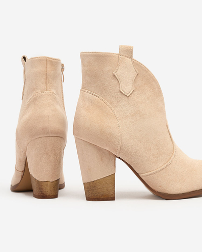 Royalfashion Бежеві жіночі ковбойські чоботи Temtera