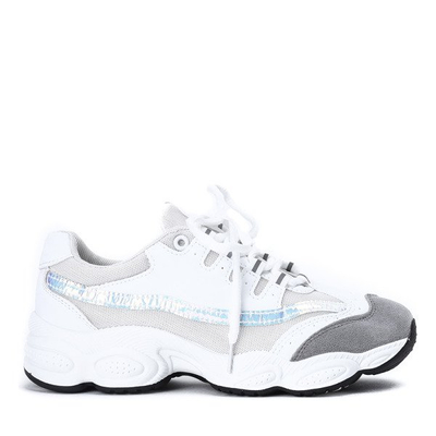 Białe buty sportowe na grubszej podeszwie Celie - Obuwie