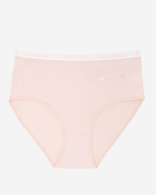 Рожеві бавовняні жіночі трусики в рубчик PLUS SIZE