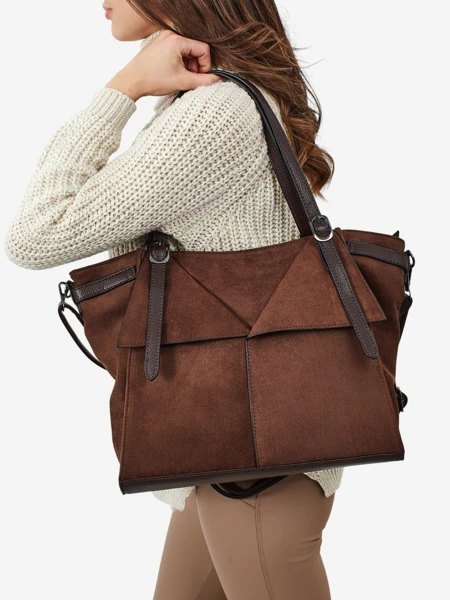 Dámská shopper kabelka eko semišová Daville