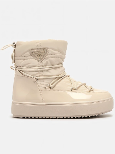 Royalfashion Dámské nazouvací boty a'la snow boots v béžové barvě Vevnose