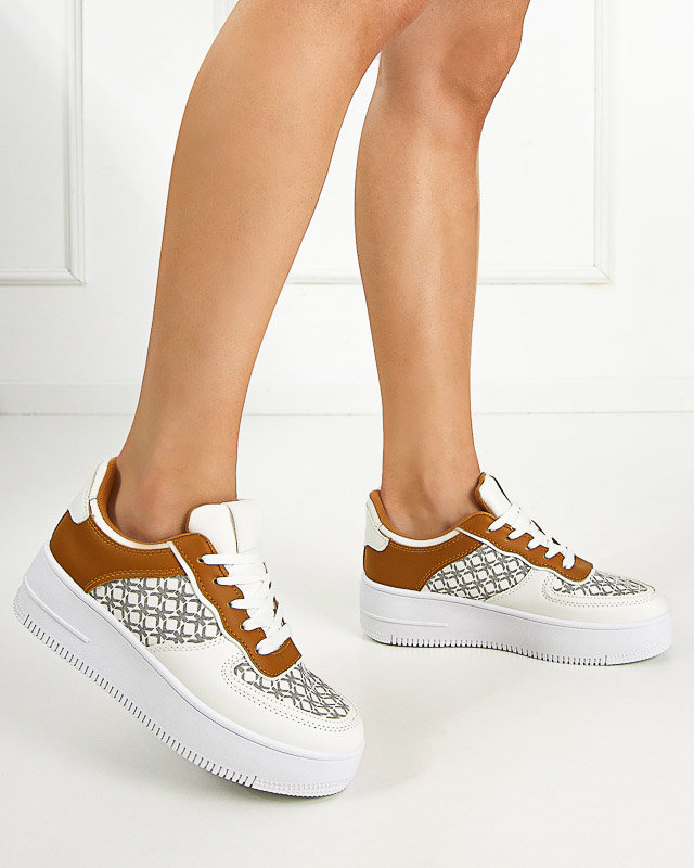 Dámská bílá sportovní obuv s potiskem Glou - Obuv