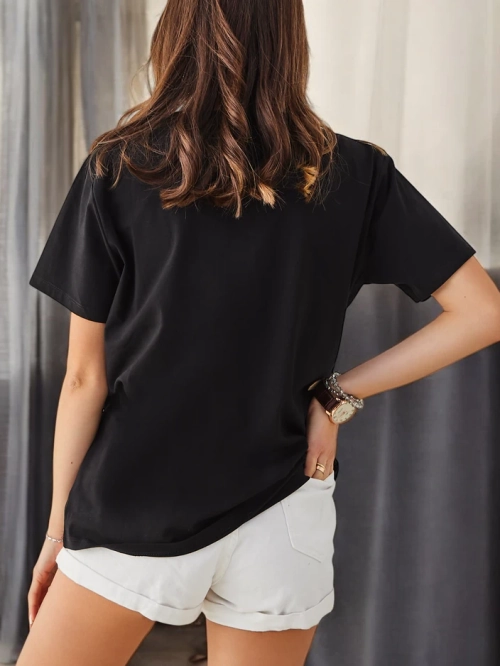 Royalfashion Жіноча бавовняна футболка LOVE з бісером