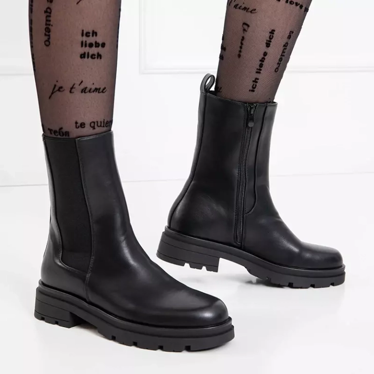 OUTLET Černé dámské vysoké kozačky značky Dolfina - Obuv