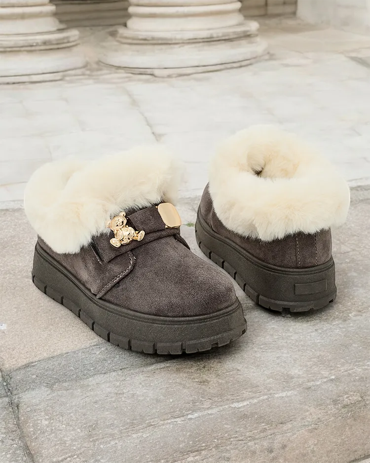 Royalfashion Dámské krátké boty a'la snow boots Dobis