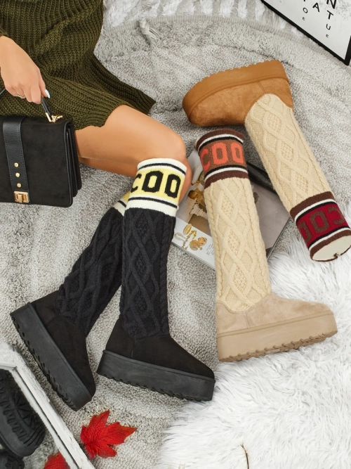 Високі черевики a'la снігоходи жіночі з халявою Anane