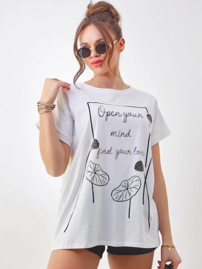 Royalfashion Жіноча бавовняна футболка з цікавим принтом