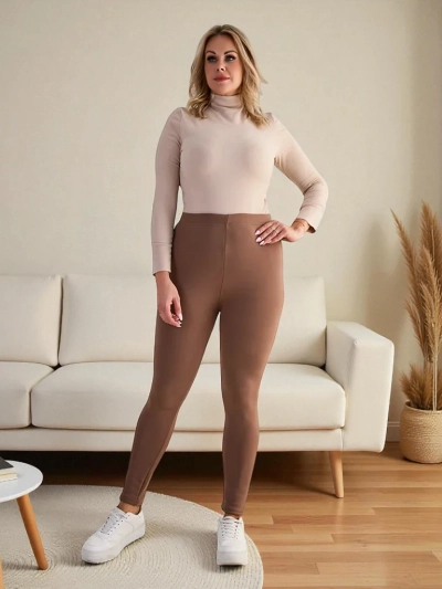 Royalfashion Dámské zateplené tregínové kalhoty PLUS SIZE