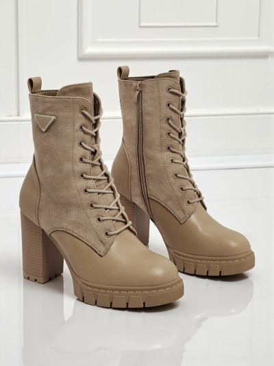 Dámské kotníkové boty eko semišové na sloupku Event Bramble