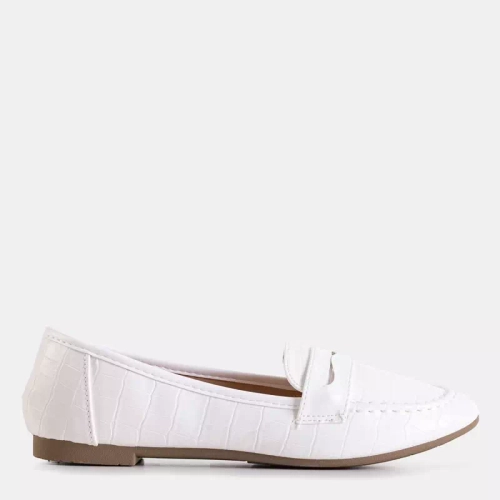 OUTLET Білі жіночі мокасини з тисненням Satoko - Взуття