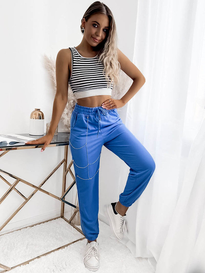 Modré dámské tepláky - Oblečení