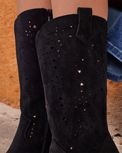Чоботи на ажурній шпильці Royalfashion Evolle